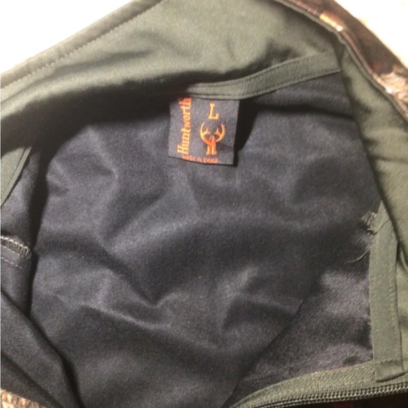 HUNTSWORTH EVO SOFTSHELL PULLOVER 1/2 ZIP CAMO OAK TREE CAMOUFLAGE JACKET MENS L - Picture 4 of 6